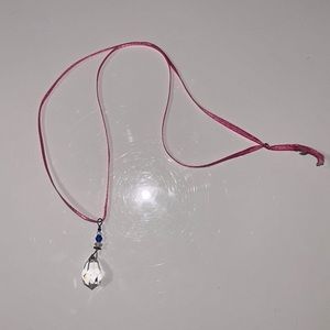 FREE (with buy) Ribbon Necklace with Crystal Pendant